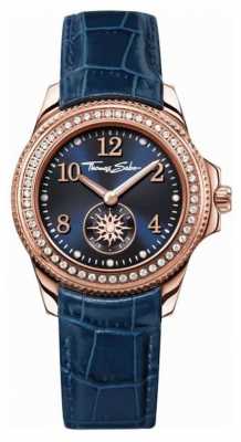 Thomas Sabo Womans Blue Leather Strap Blue Dial WA0216-270-209-33 Thomas Sabo Womans Blue Leather Strap Blue Dial WA0216-270-209-33