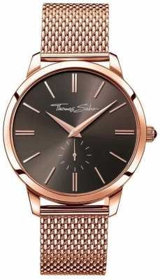 Thomas Sabo Mens Stainless Steel Strap Rose Gold Dial WA0177-265-206-42 Thomas Sabo Mens Stainless Steel Strap Rose Gold Dial WA0177-265-206-42