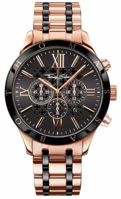 Thomas Sabo Mens Stainless Steel Strap Black Ceramic Dial WA0187-267-203-43 Thomas Sabo Mens Stainless Steel Strap Black Ceramic Dial WA0187-267-203-43
