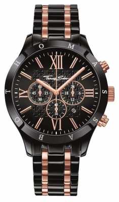 Thomas Sabo Mens Black Rose Gold Stainless Steel WA0196-268-203-43 Thomas Sabo Mens Black Rose Gold Stainless Steel WA0196-268-203-43