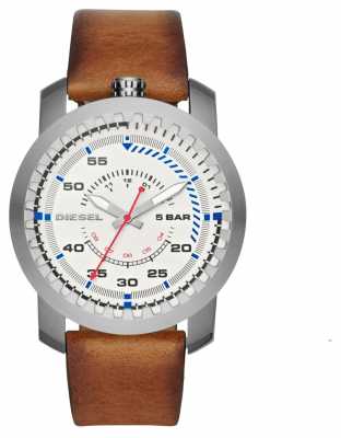 Diesel Mens Brown Strap Round White Dial DZ1749 Diesel Mens Brown Strap Round White Dial DZ1749