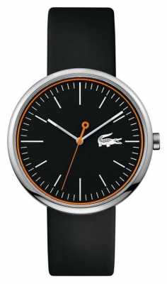 Lacoste Mens Black Rubber Strap Round Black Dial 2010865 Lacoste Mens Black Rubber Strap Round Black Dial 2010865