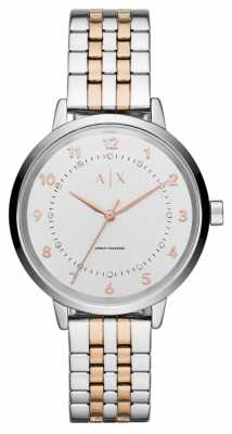 Armani Exchange Womens Two Tone Stainles Steel Silver Dial AX5370 Armani Exchange Womens Two Tone Stainles Steel Silver Dial AX5370