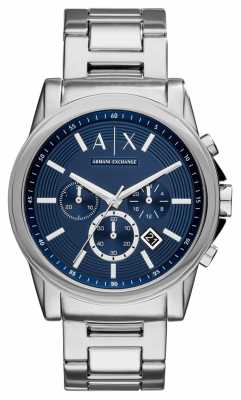 Armani Exchange Mens Chronograph Stainless Steel Blue Dial AX2509 Armani Exchange Mens Chronograph Stainless Steel Blue Dial AX2509
