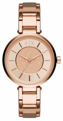 Armani Exchange Womens Rose Gold PVD Plated Rose Dial AX5317 Armani Exchange Womens Rose Gold PVD Plated Rose Dial AX5317