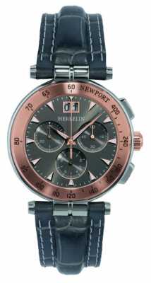 Michel Herbelin Mens Black Leather Strap Grey Dial 36657/TR22GR Michel Herbelin Mens Black Leather Strap Grey Dial 36657/TR22GR