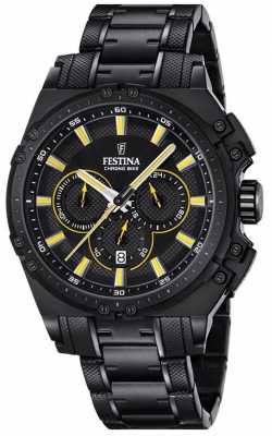 Festina 2016 Mens Chronograph Watch Black And Yellow F16969/3 Festina 2016 Mens Chronograph Watch Black And Yellow F16969/3