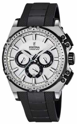 Festina Chronobike Chronograph Watch Mens Silver Dial F16970/1 Festina Chronobike Chronograph Watch Mens Silver Dial F16970/1