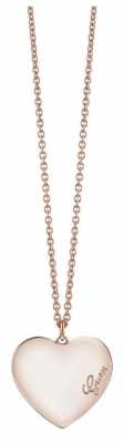 Guess Womens Heartbeat Rose Gold PVD Necklace UBN61054 Guess Womens Heartbeat Rose Gold PVD Necklace UBN61054