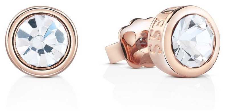 Guess Womens Shiny Guess Rose Gold PVD Studs UBE61021 Guess Womens Shiny Guess Rose Gold PVD Studs UBE61021