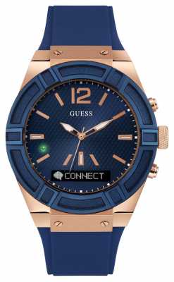 Guess CONNECT Unisex Blue Rubber Strap Smart Watch C0001G1 Guess CONNECT Unisex Blue Rubber Strap Smart Watch C0001G1