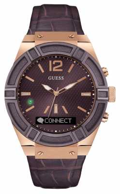 Guess CONNECT Unisex Brown Leather Strap Smart Watch C0001G2 Guess CONNECT Unisex Brown Leather Strap Smart Watch C0001G2