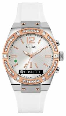 Guess CONNECT Unisex White Rubber Strap Smart Watch C0002M2 Guess CONNECT Unisex White Rubber Strap Smart Watch C0002M2
