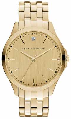 Armani Exchange Mens Hampton Sleek Gold Dial AX2167 Armani Exchange Mens Hampton Sleek Gold Dial AX2167