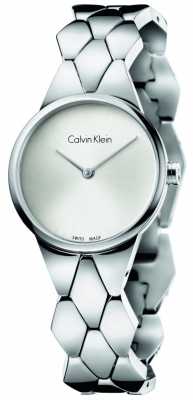 Calvin Klein Womens Snake Stainless Steel Bracelet Silver Dial K6E23146 Calvin Klein Womens Snake Stainless Steel Bracelet Silver Dial K6E23146