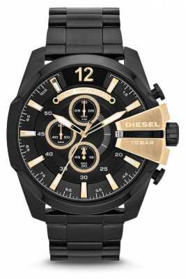 Diesel Mens Mega Chief Black PVD Plated Chronograph DZ4338 Diesel Mens Mega Chief Black PVD Plated Chronograph DZ4338