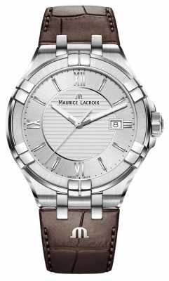 Maurice Lacroix Mens Aikon Brown Leather Strap Silver Dial AI1008-SS001-130-1 Maurice Lacroix Mens Aikon Brown Leather Strap Silver Dial AI1008-SS001-130-1