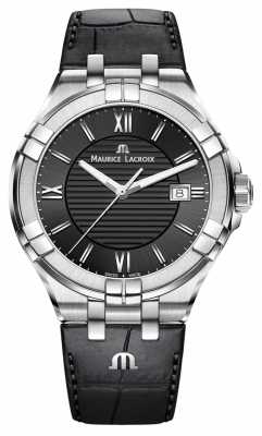 Maurice Lacroix Mens Aikon Black Leather Strap Black Dial AI1008-SS001-330-1 Maurice Lacroix Mens Aikon Black Leather Strap Black Dial AI1008-SS001-330-1