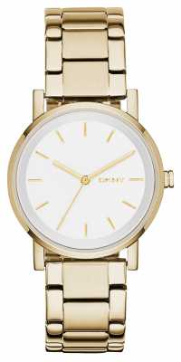 DKNY Womans Round White Dial Gold Strap NY2343 DKNY Womans Round White Dial Gold Strap NY2343