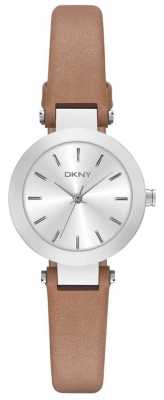 DKNY Womans Silver Dial Brown Leather Strap NY2406 DKNY Womans Silver Dial Brown Leather Strap NY2406
