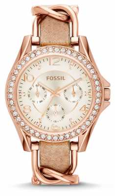 Fossil Womans White Chronograph Dial Brown Leather Strap ES3466 Fossil Womans White Chronograph Dial Brown Leather Strap ES3466