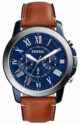 Fossil Mens Blue Chronograph Dial Brown Leather Strap FS5151 Fossil Mens Blue Chronograph Dial Brown Leather Strap FS5151