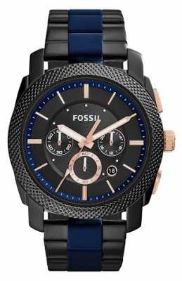 Fossil Mens Black Chronograph Dial Two Tone Strap FS5164 Fossil Mens Black Chronograph Dial Two Tone Strap FS5164