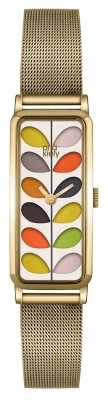 Orla Kiely Womans Patterned Dial Gold Plated Mesh Strap OK4034 Orla Kiely Womans Patterned Dial Gold Plated Mesh Strap OK4034