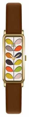 Orla Kiely Womans Patterned Dial Tan Leather Strap OK2104 Orla Kiely Womans Patterned Dial Tan Leather Strap OK2104