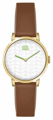 Orla Kiely Womans Cream Dial Tan Leather Strap OK2118 Orla Kiely Womans Cream Dial Tan Leather Strap OK2118