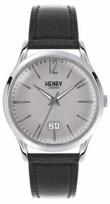 Henry London Mens Grey Dial Black Leather Strap HL41-JS-0081 Henry London Mens Grey Dial Black Leather Strap HL41-JS-0081