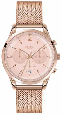Henry London Womans Rose Gold Chronograph Dial Rose Gold Plated Mesh HL39-CM-0168 Henry London Womans Rose Gold Chronograph Dial Rose Gold Plated Mesh HL39-CM-0168