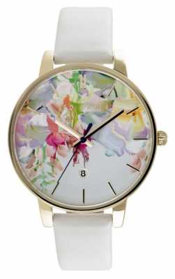 Ted Baker Womens Floral Dial White Leather Strap TE10030652 Ted Baker Womens Floral Dial White Leather Strap TE10030652