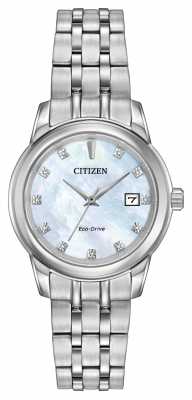Citizen Womens 11 Diamond Stainless Steel Bracelet Mother Of Pearl EW2390-50D Citizen Womens 11 Diamond Stainless Steel Bracelet Mother Of Pearl EW2390-50D