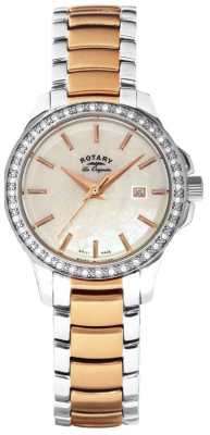 Rotary Womans Two Tone Strap White Pearl Dial LB90119/41 Rotary Womans Two Tone Strap White Pearl Dial LB90119/41