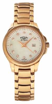Rotary Womans Rose Gold Plated Strap Pearl Dial LB90120/41 Rotary Womans Rose Gold Plated Strap Pearl Dial LB90120/41