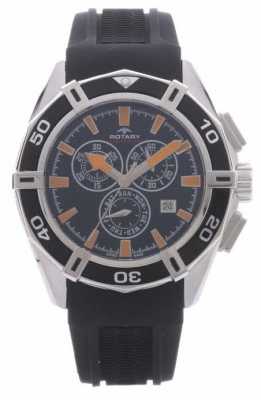 Rotary Mens Aquaspeed Chronograph Black Rubber Strap AGS90088/C/04 Rotary Mens Aquaspeed Chronograph Black Rubber Strap AGS90088/C/04
