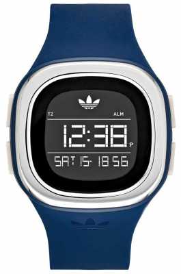 adidas Originals Mens Blue Silicone Strap Square Digital Dial ADH3139 adidas Originals Mens Blue Silicone Strap Square Digital Dial ADH3139