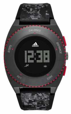 adidas Performance Mens Black Patterned Silicone Strap ADP3258 adidas Performance Mens Black Patterned Silicone Strap ADP3258