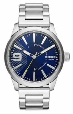 Diesel Mens Stainless Steel Silver Metal Strap Blue Dial DZ1763 Diesel Mens Stainless Steel Silver Metal Strap Blue Dial DZ1763