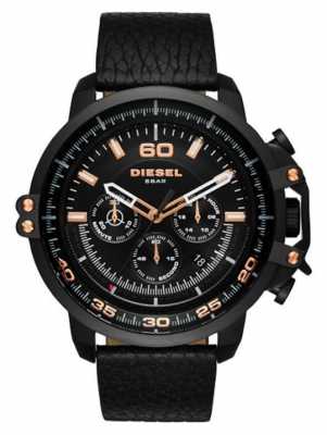 Diesel Mens Black Leather Strap Black Chronograph Dial Black Case DZ4409 Diesel Mens Black Leather Strap Black Chronograph Dial Black Case DZ4409