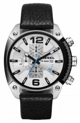 Diesel Mens Black Leather Strap White Chronograph Dial DZ4413 Diesel Mens Black Leather Strap White Chronograph Dial DZ4413
