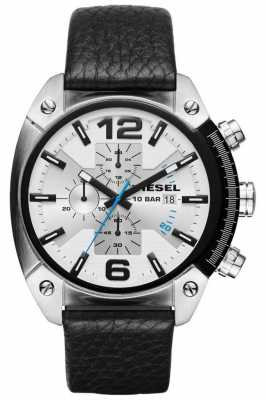 Diesel Mens Black Leather Strap White Chronograph Dial DZ4413 Diesel Mens Black Leather Strap White Chronograph Dial DZ4413