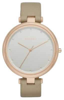 Skagen Womans Beige Leather Strap Silver Dial SKW2484 Skagen Womans Beige Leather Strap Silver Dial SKW2484