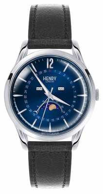 Henry London Knightsbridge Stainless Steel Case Black Leather Strap HL39-LS-0071 Henry London Knightsbridge Stainless Steel Case Black Leather Strap HL39-LS-0071