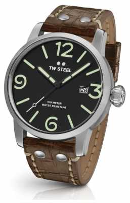 TW Steel Mens Maverick Brown Leather Strap Black Dial MS11 TW Steel Mens Maverick Brown Leather Strap Black Dial MS11
