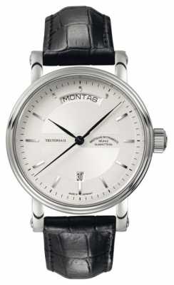 Muhle Glashutte Teutonia II Tag/Datum Leather Band Silver Dial M1-33-65-LB Muhle Glashutte Teutonia II Tag/Datum Leather Band Silver Dial M1-33-65-LB