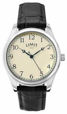 Limit Mens Black Leather Strap Cream Dial 5631.01 Limit Mens Black Leather Strap Cream Dial 5631.01