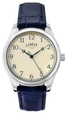 Limit Mens Blue Leather Strap Cream Dial 5632.01 Limit Mens Blue Leather Strap Cream Dial 5632.01