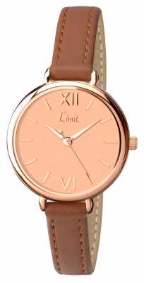 Limit Womens Brown Strap Rose Gold Dial 6073.01 Limit Womens Brown Strap Rose Gold Dial 6073.01